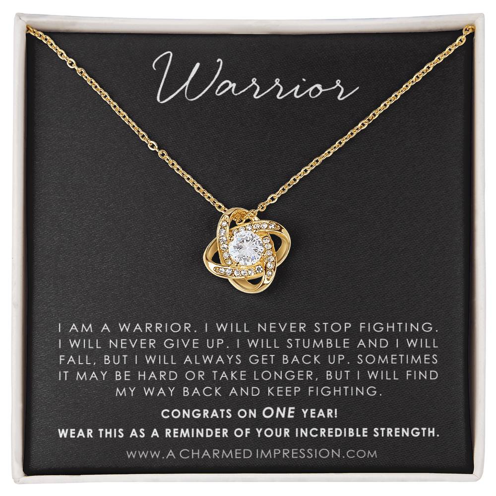 Addiction Recovery Gift, Warrior Necklace, Fighter Jewelry, NA, AA Gifts Women, Sobriety Anniversary, Sober Birthday