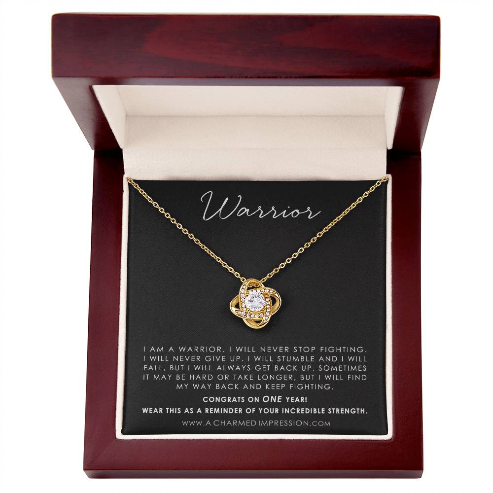 Addiction Recovery Gift, Warrior Necklace, Fighter Jewelry, NA, AA Gifts Women, Sobriety Anniversary, Sober Birthday
