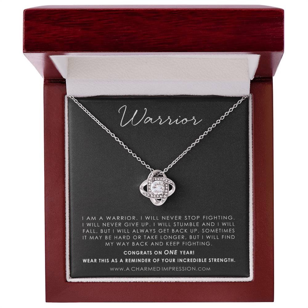 Addiction Recovery Gift, Warrior Necklace, Fighter Jewelry, NA, AA Gifts Women, Sobriety Anniversary, Sober Birthday