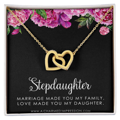 Stepdaughter Gifts from Stepmom Stepdad, Birthday Gifts for Daughter from Mom Dad, Stepdaughter Necklace, Unbiological Daughter Gift