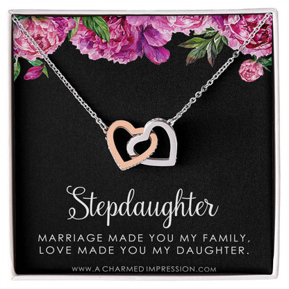 Stepdaughter Gifts from Stepmom Stepdad, Birthday Gifts for Daughter from Mom Dad, Stepdaughter Necklace, Unbiological Daughter Gift