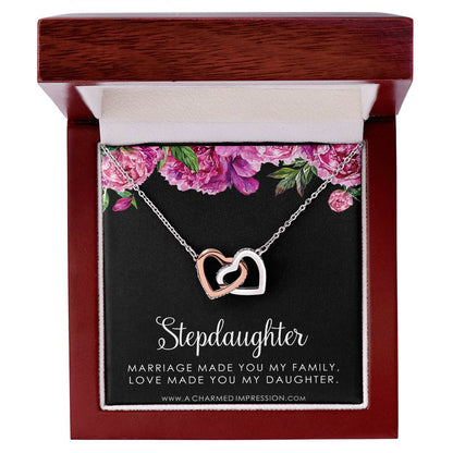 Stepdaughter Gifts from Stepmom Stepdad, Birthday Gifts for Daughter from Mom Dad, Stepdaughter Necklace, Unbiological Daughter Gift