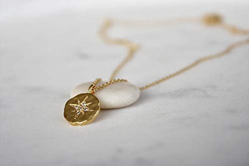 Warrior Necklace Gold •FIGHTER Survivor Gifts for Women •Diamond Starburst •**** Cancer •Mantra Affirmation •Depression •Sobriety Recovery •Support Encouragement Jewelry •Inspirational Gift