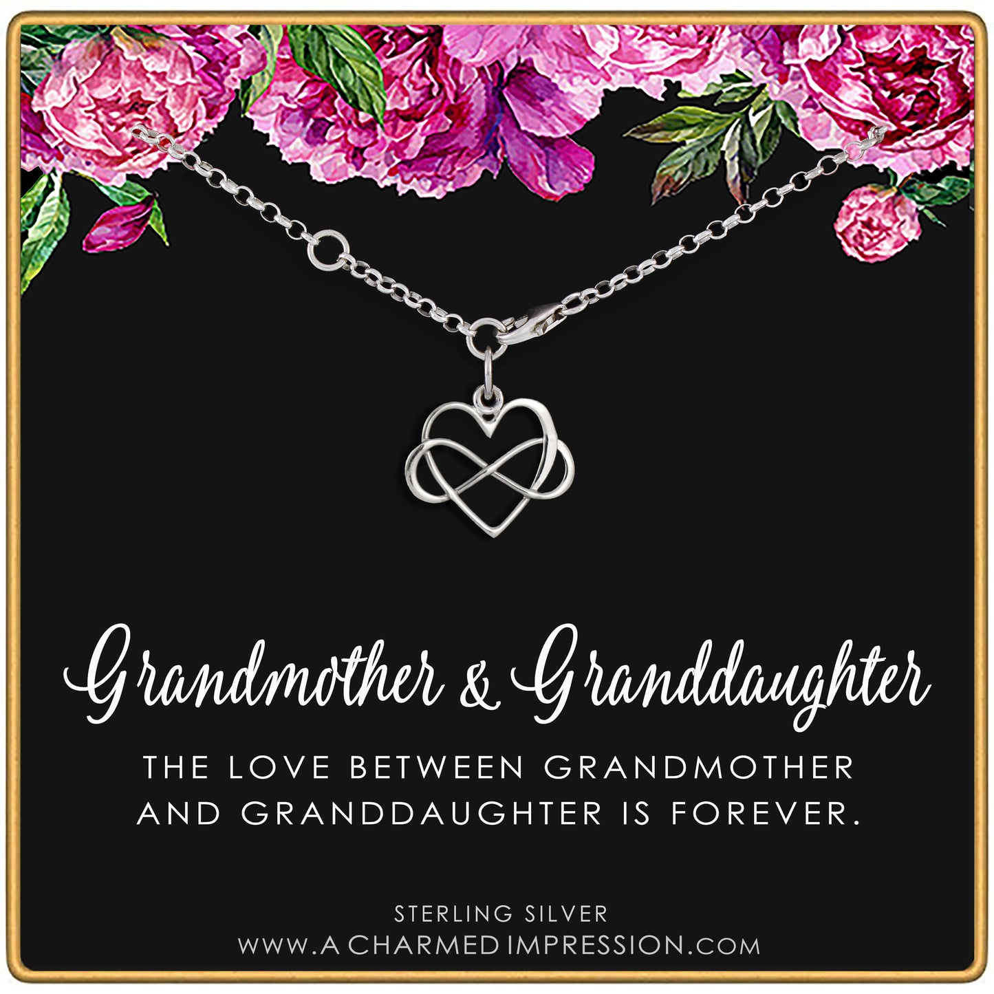 A Charmed Impression Grandmother & Granddaughter • Infinity Heart Bracelet • Unique Gift for Grandma • Infinite Love • Silver • Keepsake Jewelry
