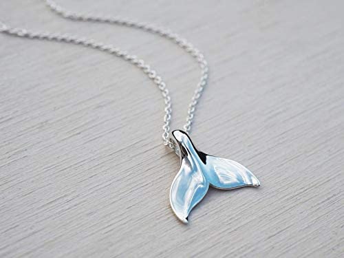 A Charmed Impression Sterling Silver High Polished Mermaid Tail • Whale Tail • Necklace Pendant Charm