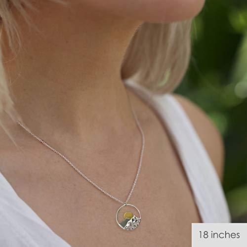 Retirement Gift for Women • 925 Sterling Silver • Large Mountain Charm Necklace • Service Appreciation Jewelry • Friend Teacher Nurse Work Colleague • And so the Adventure Begins