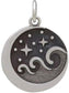 Sterling Silver Starry Night Ocean Waves Bracelet • Moonlight on The Sea • Stars Waves Moon Charm Bracelet • 6.5 - 7.25 Inch Adjustable Length • Handmade Jewelry Gift for Women / Girls