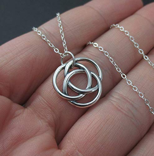 Three Generations Necklace • Best Grandma Gifts • 925 Sterling Silver • Grandmother, Father, Grandchild Gifts for Mothers Day Jewelry Birthday • 3 Connected Eternity Circles