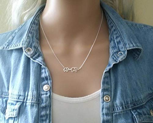 Boy Mom Gift • Mother & Baby Elephant Necklace • 925 Sterling Silver • Expecting Pregnancy Push Present • New Mommy • Family Charm • Strong Single Mama • The Bond Between Mother & Son is Forever