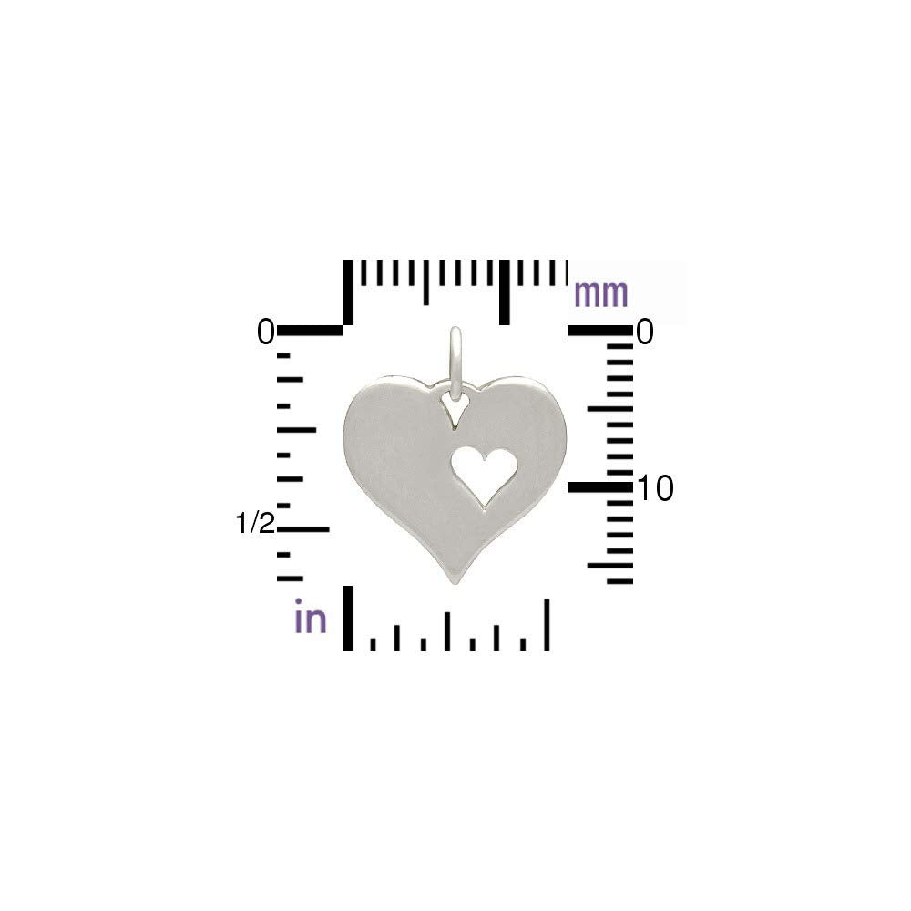 Heart in Heart Charm Measurements