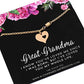 Great Grandma Jewelry • Great Grandmother Gifts • 14k Gold Bracelet • Gold Heart with Heart Cutout Charm • Magnetic Clasp • Grandparents Gifts from Grandchild • Gift for Grandma from Grandchildren