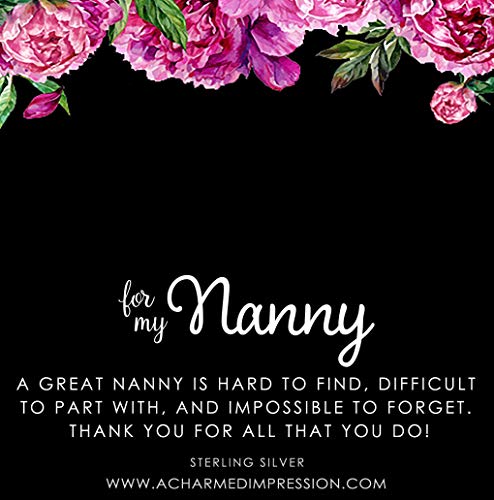 Nanny Gifts from Kids • Christmas Gifts for Women • Gift for Nanny Necklace • Sterling Silver Necklace • Babysitter Gratitude and Appreciation Jewelry • Best Nanny Ever • Infinity Gold Heart Charm