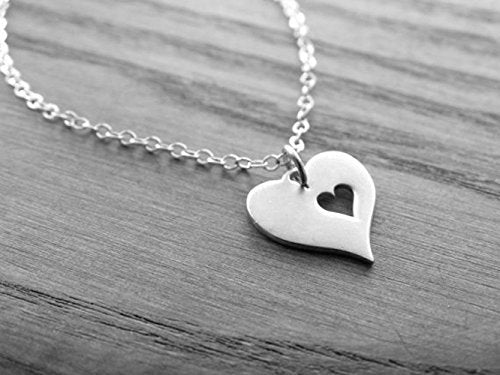 In Memory Of • Memorial Charm Necklace • Sterling Silver Heart • Grief Jewelry • Sympathy Gift