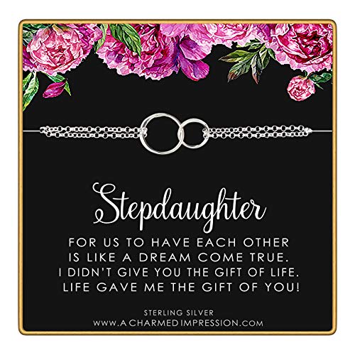 Stepdaughter Gifts from Stepmom Stepdad • Sterling Silver Bracelet • Gift for Stepdaughter Jewelry • Bonus Daughter Gifts Bracelet • Stepdaughter Wedding Gift • Christmas Gifts for Women Teen Girls