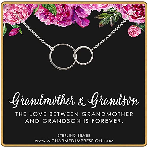 Gift for Grandma Gifts from Grandson • Gift for Grandmother Gifts from Grandson • Sterling Silver Eternal Love Necklace • Grandmother Gift • Unique Keepsake Card & Jewelry • Grandmother of the Groom