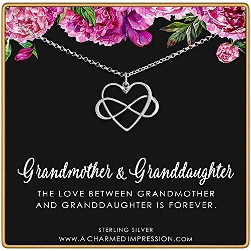 Gifts for Grandma & Granddaughter • Infinity Heart Charm • Silver • Infinite Love Necklace