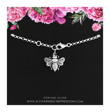 Bee Charm Bracelet • Honey Bee Bumblebee • Handcrafted Jewelry • Gift for Women