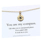 You are my Compass • I'd be Lost Without You • 1/2 Inch TINY Gold Charm Necklace • Unique Handcrafted Gift for Wife/Girlfriend/Best Friend