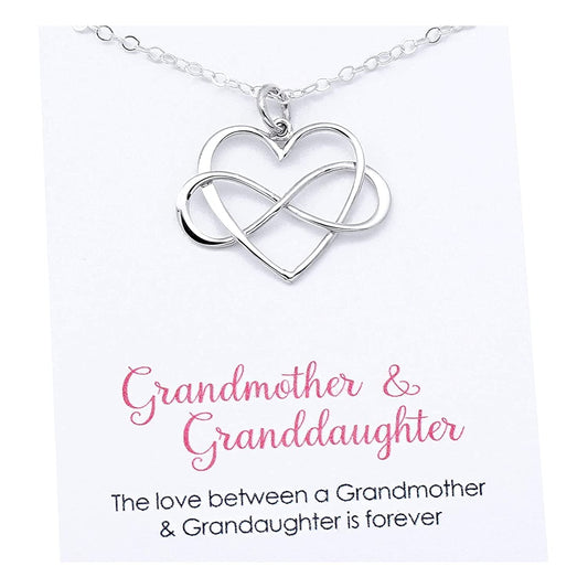 Grandmother & Granddaughter • Infinity Heart Pendant • Unique Gift for Grandma • Infinite Love • Silver • Intentional Keepsake Jewelry