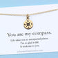 You are my Compass • I'd be Lost Without You • 1/2 Inch TINY Gold Charm Necklace • Unique Handcrafted Gift for Wife/Girlfriend/Best Friend