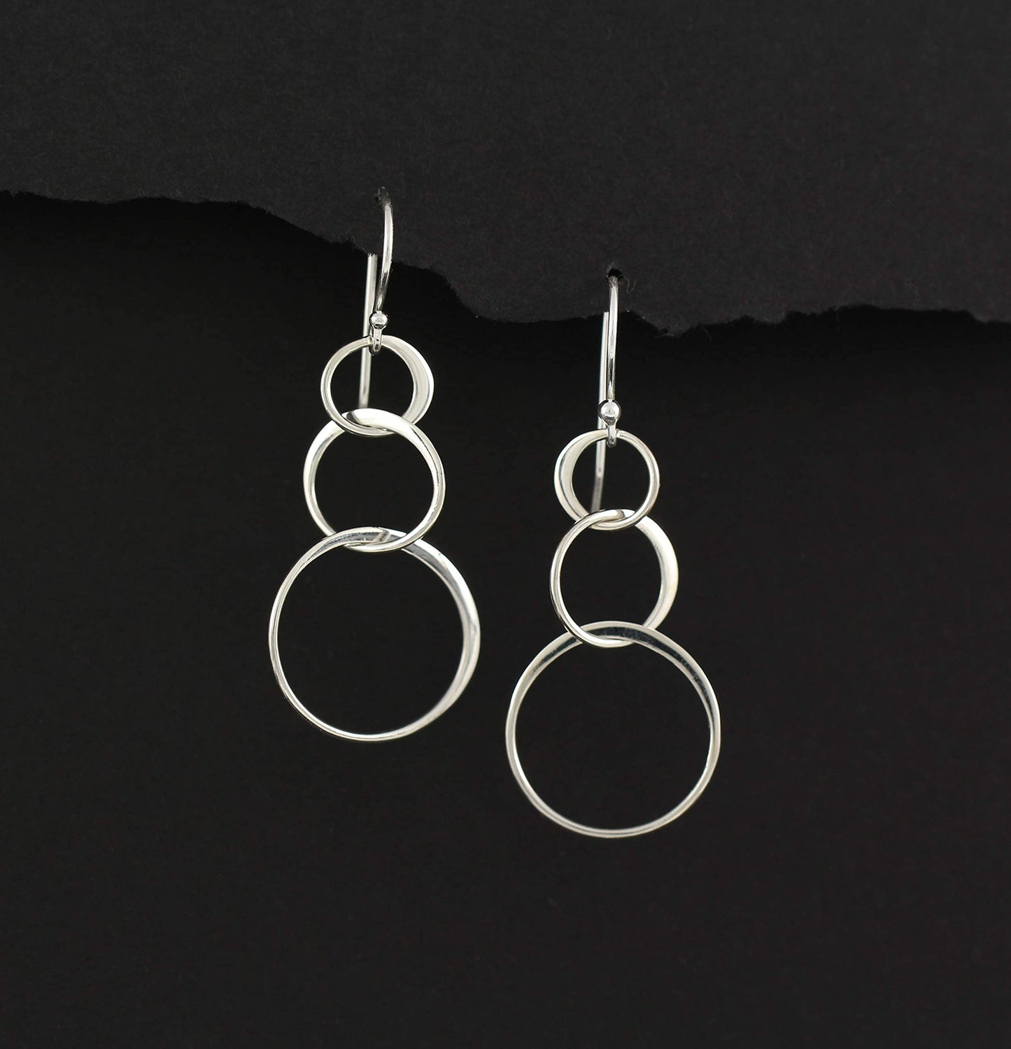 Generations - Mother - Sterling Silver 3 Ring Earrings