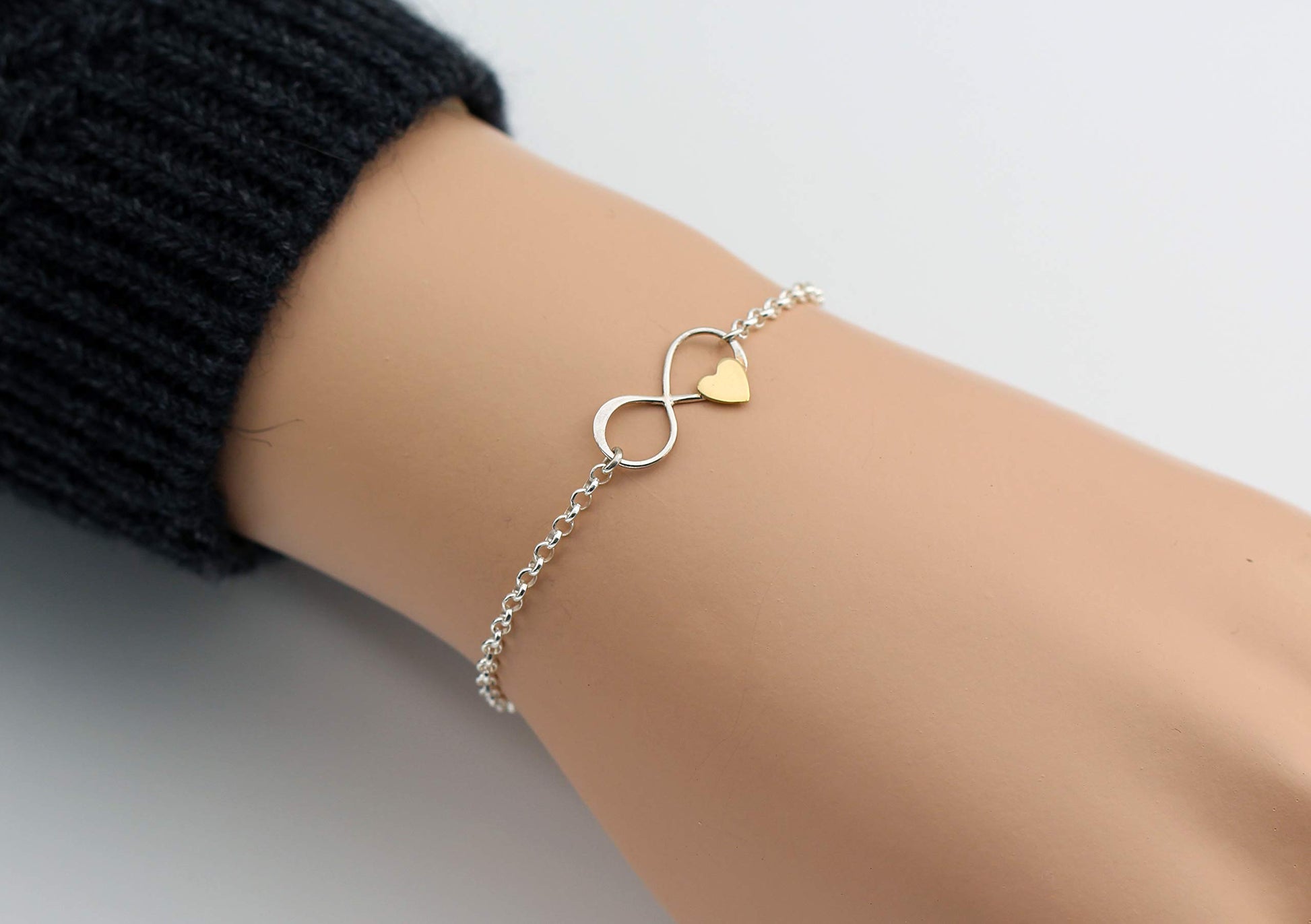 Infinity with Heart Bracelet on Body