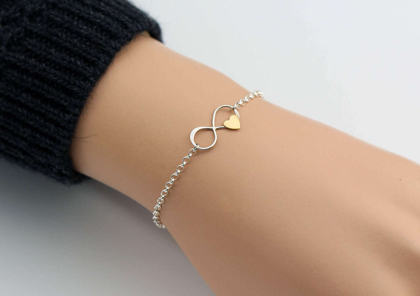 A Charmed Impression Nanny Gifts from Kids for Women • Gift for Nanny Bracelet • Sterling Silver Bracelet • Babysitter Gratitude and Appreciation Jewelry • Best Nanny Ever • Infinity Gold Heart Charm