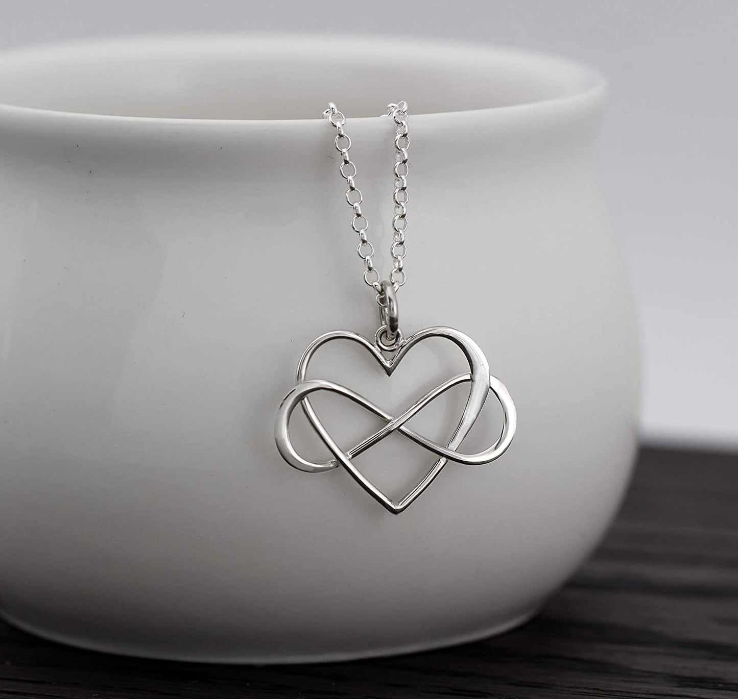 Grandmother & Granddaughter • Infinity Heart Pendant • Unique Gift for Grandma • Infinite Love • Silver • Intentional Keepsake Jewelry