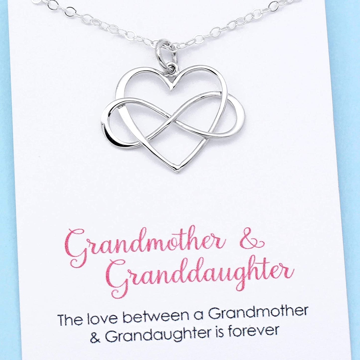 Grandmother & Granddaughter • Infinity Heart Pendant • Unique Gift for Grandma • Infinite Love • Silver • Intentional Keepsake Jewelry