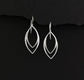 Sterling Silver Sleek Sexy Shaped Metal Marquise Earrings • Modern Minimalist Jewelry • Simple Delicate Handmade Earrings for Women • Gifts for Teen Teenage Girl Gift • Geometric Shape • Edgy Trendy