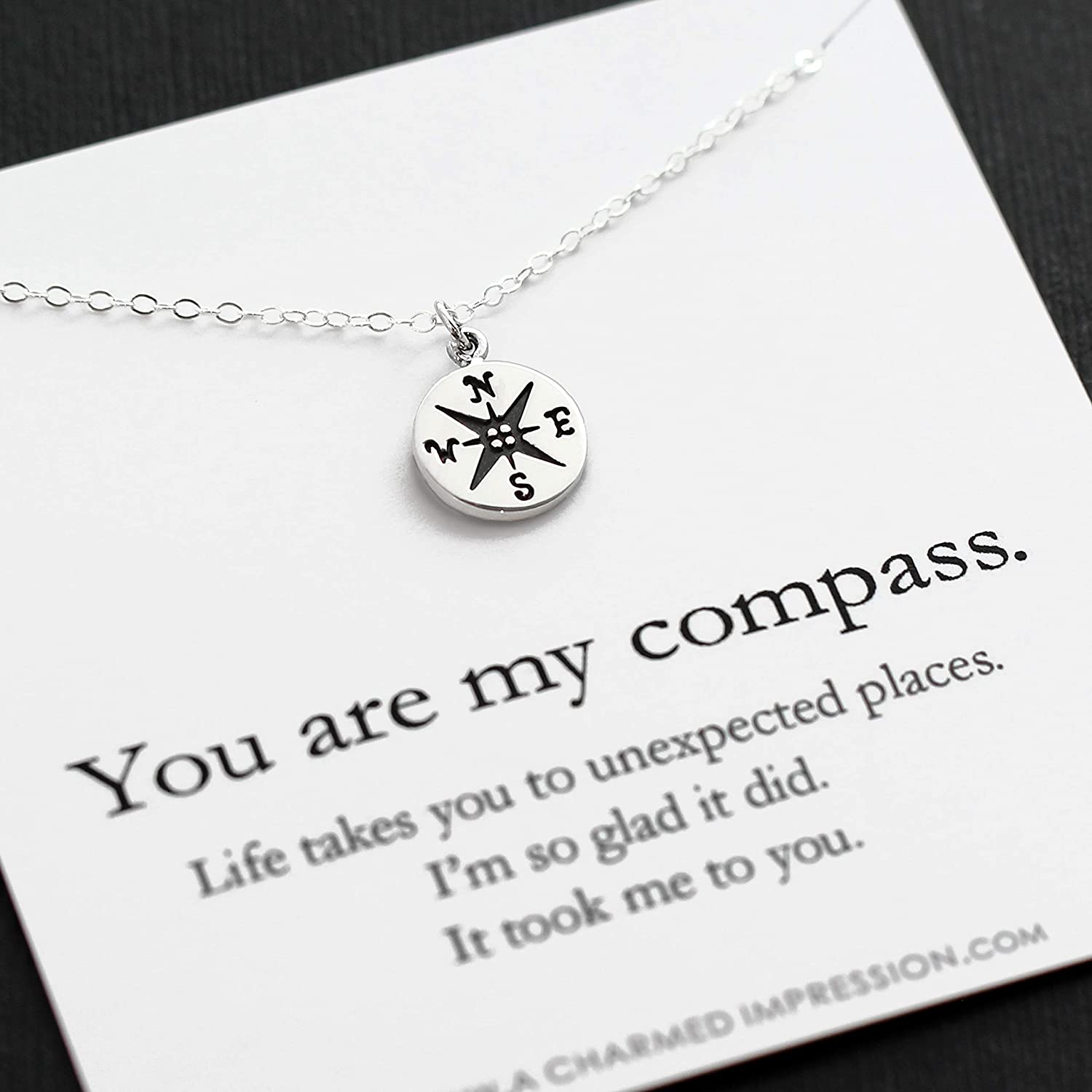 You are my Compass Necklace Wife Girlfriend Gift Alt