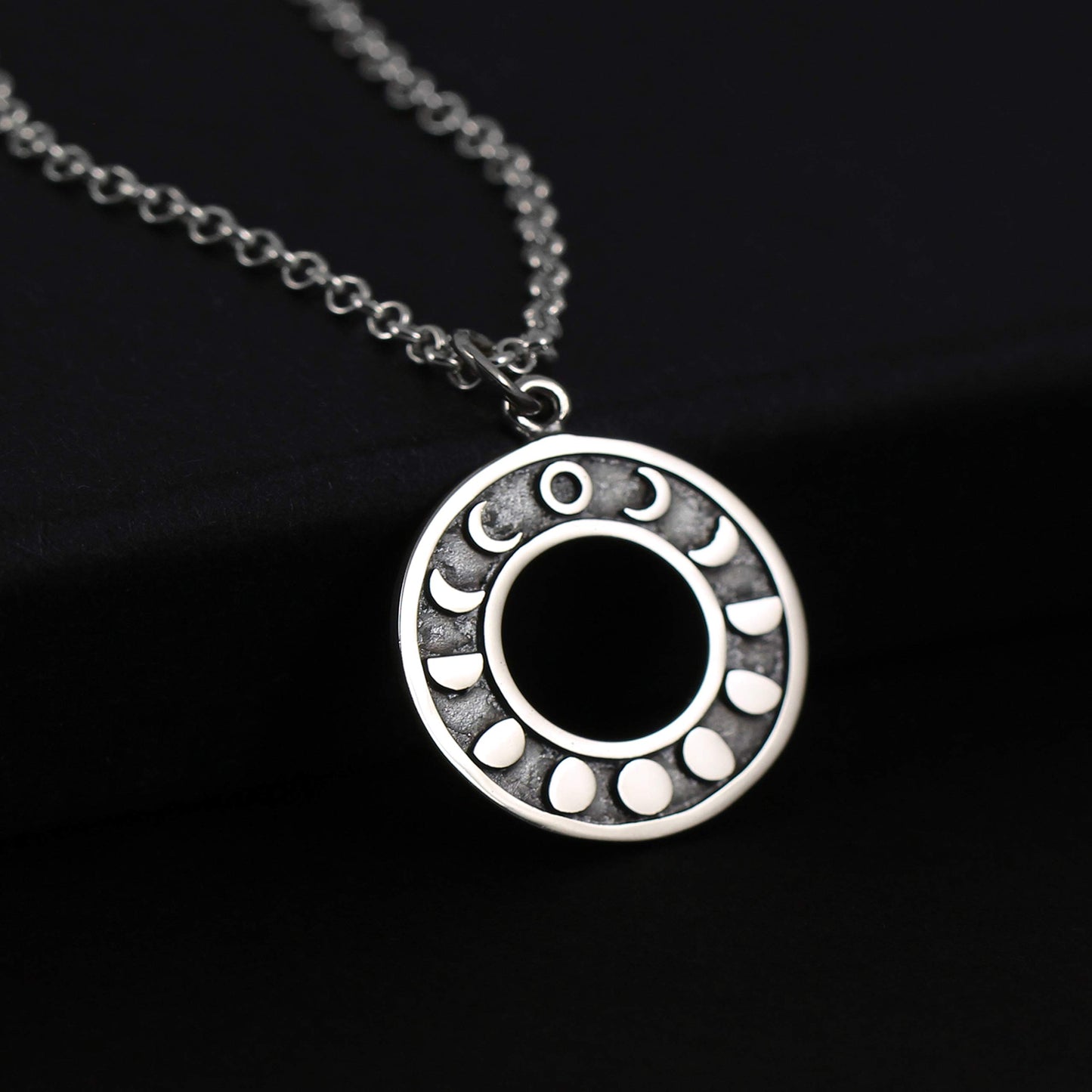 Two Cups Sterling Silver Moon Phase Necklace