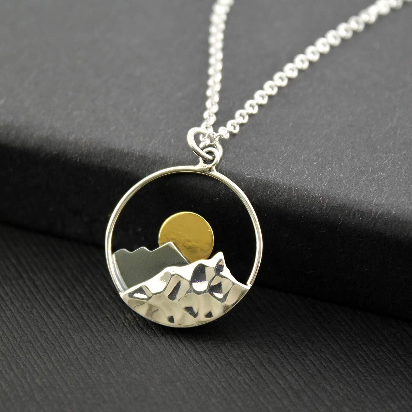 Retirement Gift for Women • 925 Sterling Silver • Large Mountain Charm Necklace • Service Appreciation Jewelry • Friend Teacher Nurse Work Colleague • And so the Adventure Begins