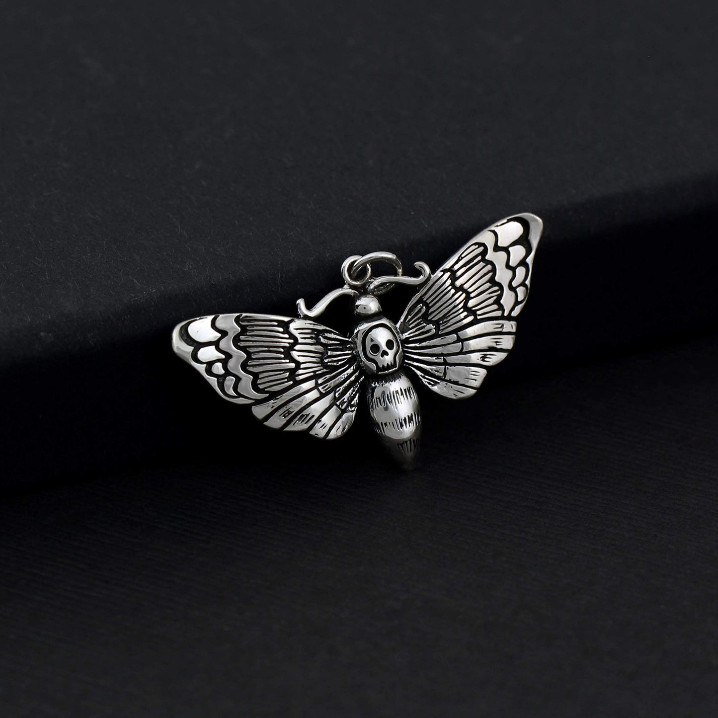 Large Sterling Silver Death Moth Charm • Spiritual Jewelry • Rebirth Transformation • Sensuality • Goddess Jewelry