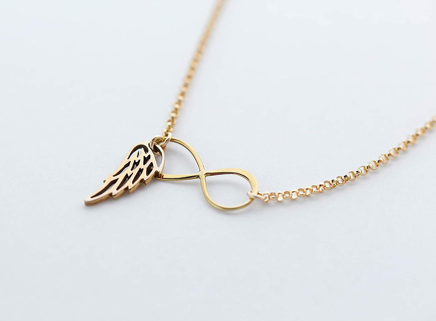 Memorial Gift Jewelry • Sorry For Your Loss Necklace • 14k Gold FIlled • Angel Wing Infinity • In Memory of Husband Mother Father Sister Child Baby Pet Dog Miscarriage • Sympathy Remembrance Gift
