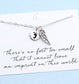 Child Memorial Jewelry • Mother's Remembrance Necklace • Sterling Silver • Angel Wing/Baby Footprint Charm • Miscarry Infant Loss • Grief Sympathy Gift