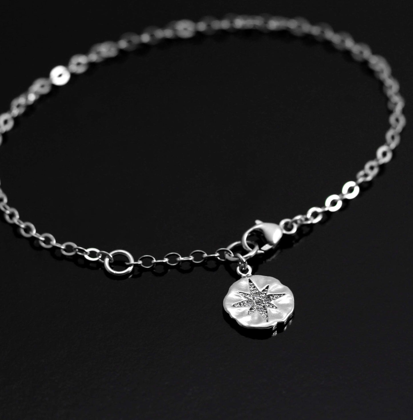 You are Strong • Warrior Bracelet • Survivor Gift • Diamond Starburst Charm Bracelet • Strength • Encouragement • Cancer • Recovery • Depression • Abuse • Inspirational Gift for Women