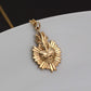 Gold Sacred Flaming Heart with Thorns Charm Necklace • 14k Gold Filled Chain • Solid Bronze Heart • God's Love • Jesus Love Pendant Necklace