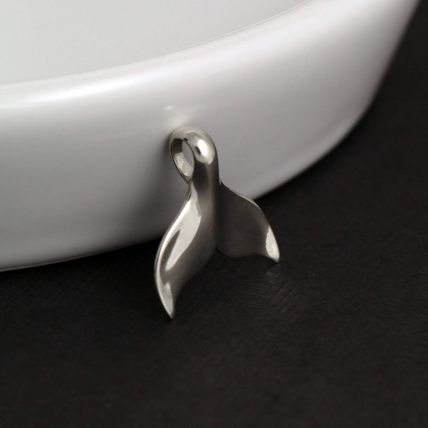 A Charmed Impression Sterling Silver High Polished Mermaid Tail • Whale Tail • Necklace Pendant Charm
