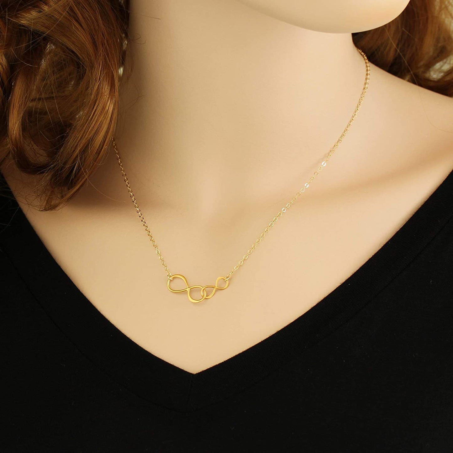 The Love Between a Father & Daughter is Forever • Double Infinity Necklace • 14k Gold • Christmas Birthday Wedding Gift for Her
