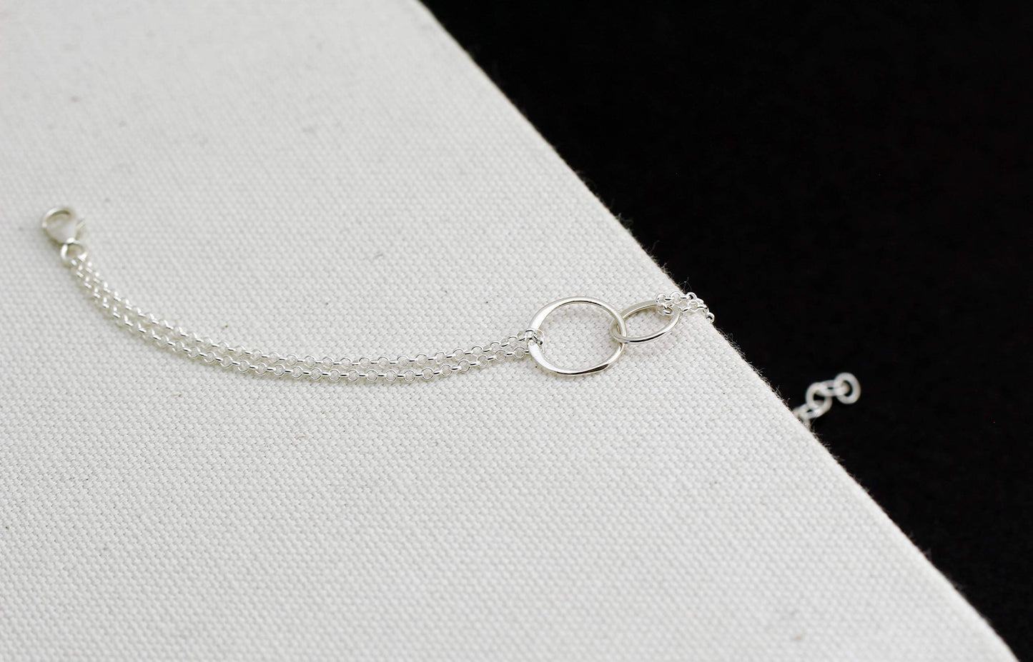 Bonus Sister Bracelet • Two Connected Circles • 925 Sterling Silver • Sister in law • Bride or Groom Sister • Adopted • Stepsister Best Friend • Friendship Love Gift • Appreciation Gratitude Jewelry