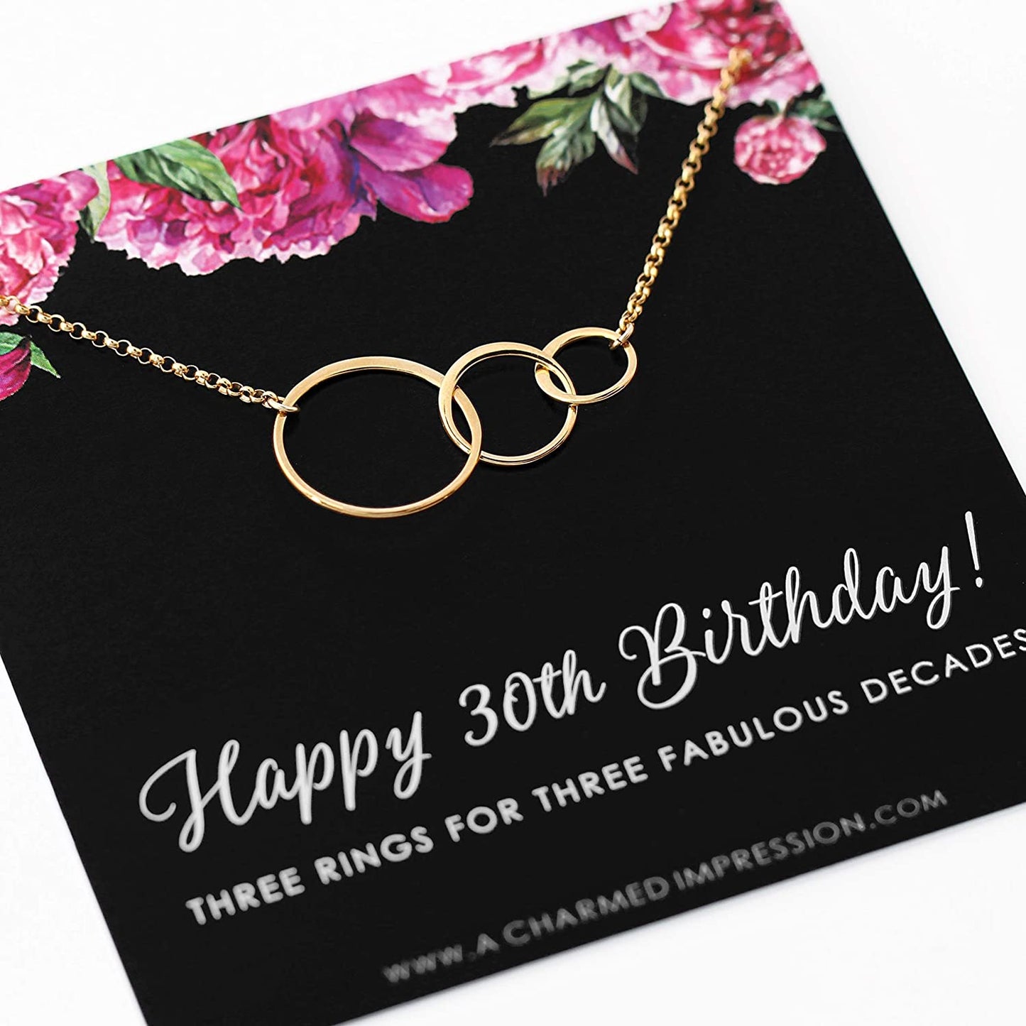 30th Birthday Gifts for Women • Gold • 3 Circles Necklace • 30 Thirty Year Old Birthday Gifts for Women Necklace • 30th Birthday Necklace • Gift for Wife Daughter Niece Best Friend Sister Gifts