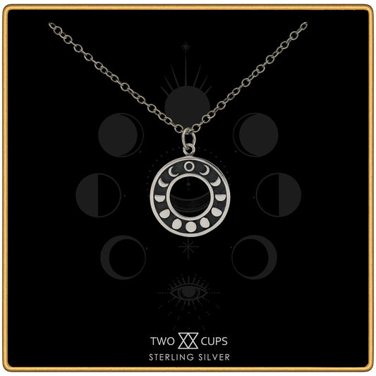 Two Cups Sterling Silver Moon Phase Necklace