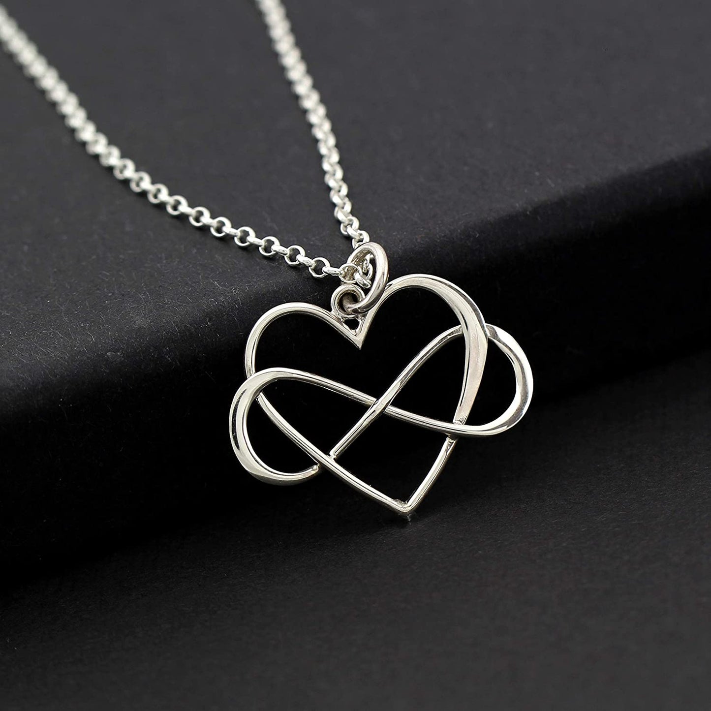 Gifts for Grandma and Grandson • Infinity Heart Charm • 925 Sterling Silver • Infinite Love Necklace