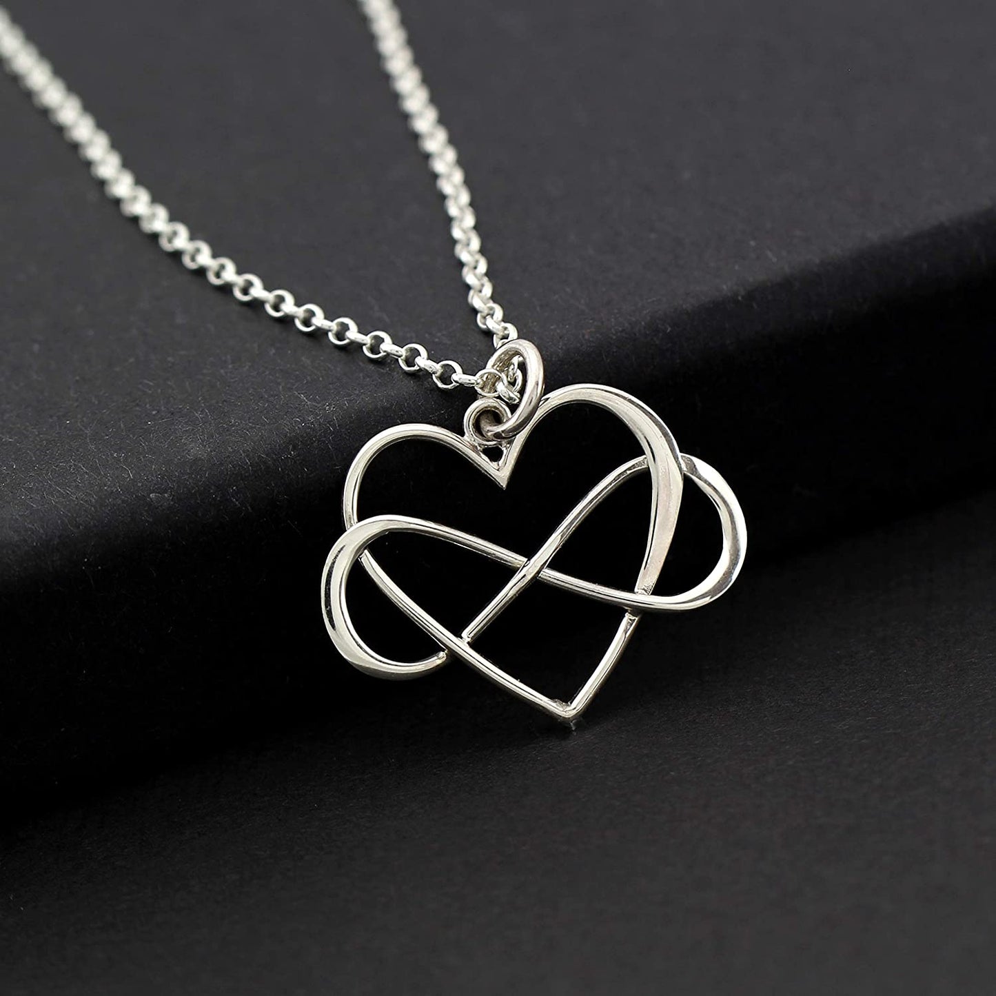 Grandmother & Granddaughter • Infinity Heart Pendant • Unique Gift for Grandma • Infinite Love • Silver • Intentional Keepsake Jewelry