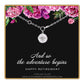 Retirement Gifts for Women • Silver Bracelet • CZ Diamond Starburst • Retiring Gifts for Women • Friend Colleague Boss Employee • Coworker Goodbye Gift • So the Adventure Begins
