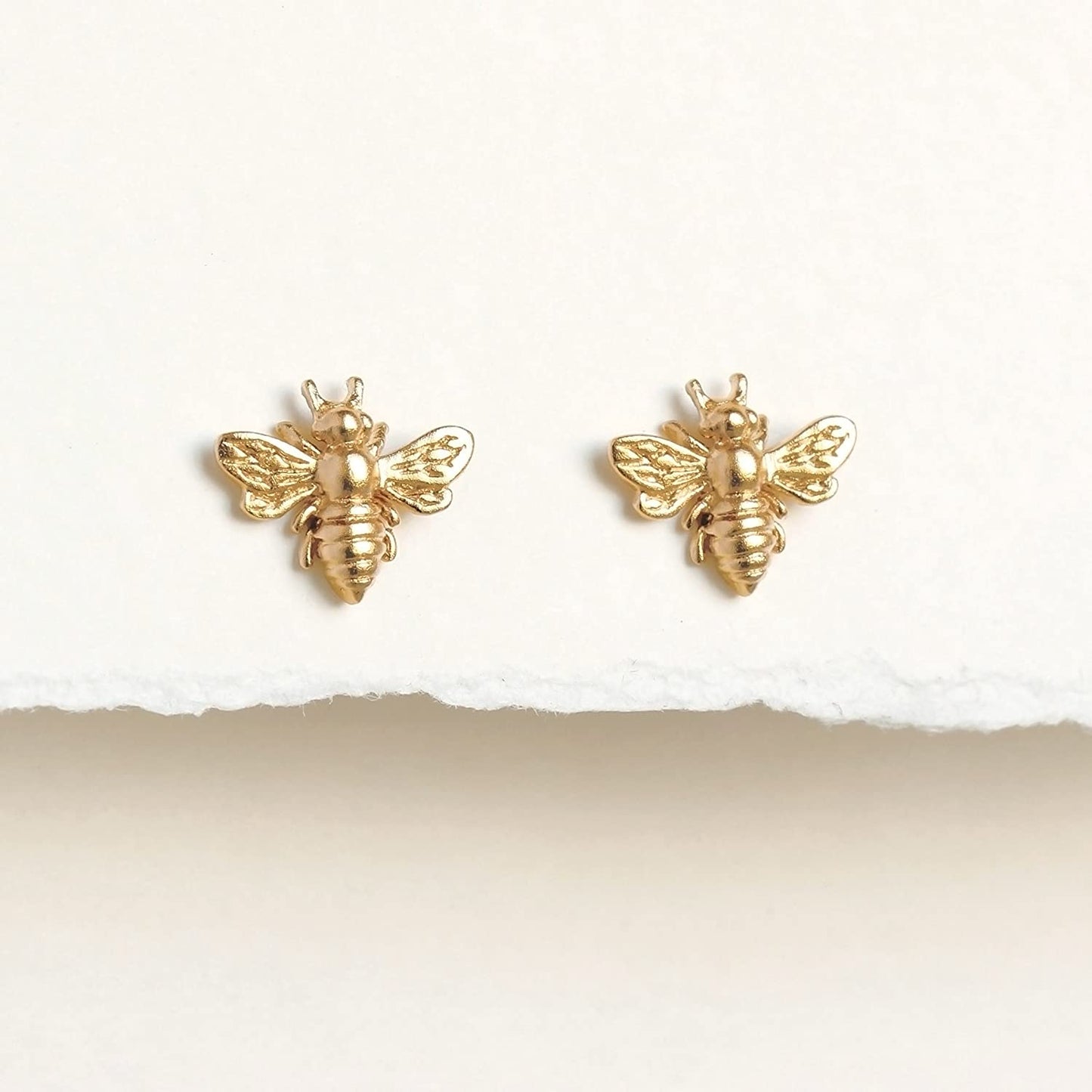 Little Gold Bee Earrings • Gold Honeybee Studs • BumbleBee Post • Handcrafted Jewelry