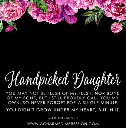 Handpicked Daughter • Jewelry Gifts for Adopted Child • Daughter Gift Necklace • From Mom Dad • Adoption Keepsake • Gold • Double Eternity Circles • Unbiological Mother Father Gifts • Women Girls
