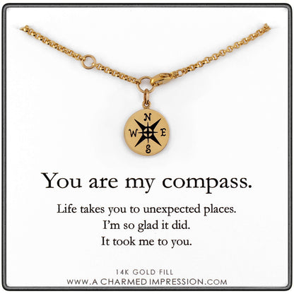 You are My Compass • I'd be Lost Without You • Intentional Charm Bracelet • Unique Handcrafted Gift for Wife/Girlfriend/Best Friend