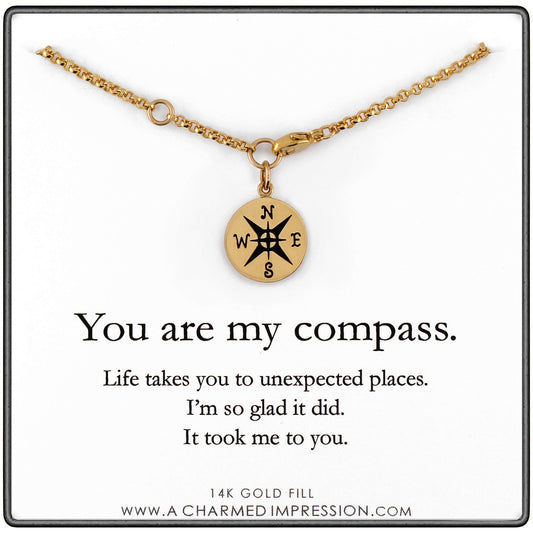 You are My Compass • I'd be Lost Without You • Intentional Charm Bracelet • Unique Handcrafted Gift for Wife/Girlfriend/Best Friend